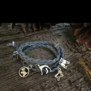 Groomer bracelet assorted dog, hair style charms stylist l, puppy, suede paw pet